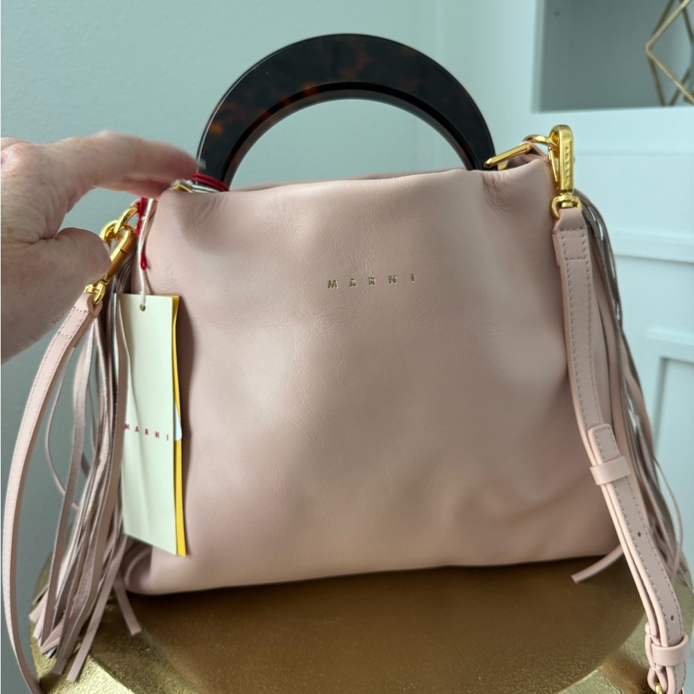 Marni Blush Pink Shoulder Bag with Tortoise Handle BNWT, retails for $1795